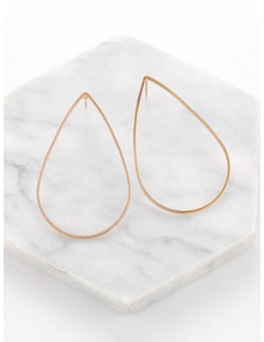 Alloy Waterdrop Pattern Earrings - Gold