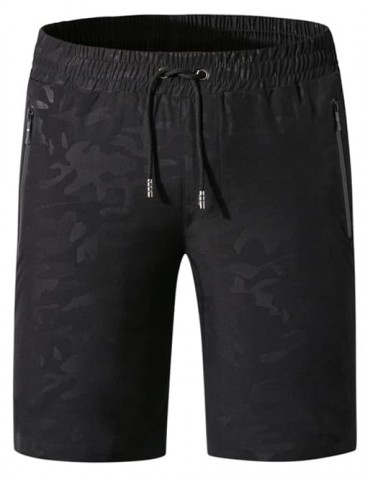 Zipper Pockets Casual Drawstring Shorts - Black Xl
