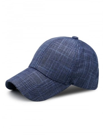 Breathable Cotton Simple Baseball Hat - Deep Blue